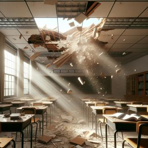 Ceiling Debris in Classroom
