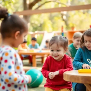 Children engaging in outdoor learning at Austin Eco Bilingual School