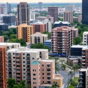 Austin rental market with apartment buildings