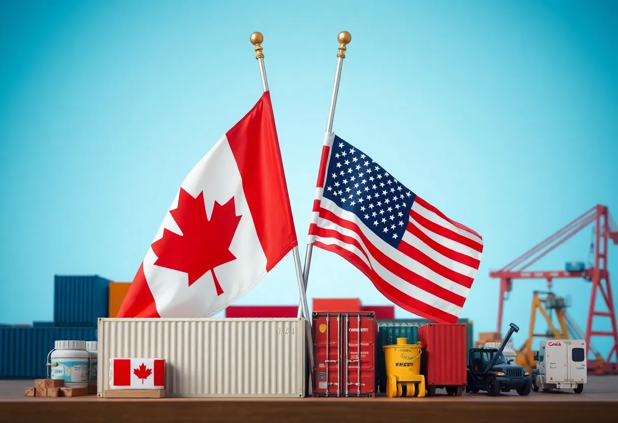Symbolic image depicting trade tension between Canada and the U.S.
