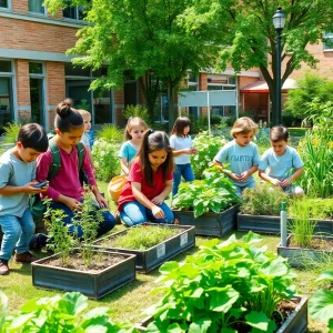 Students participating in green initiatives at Austin schools