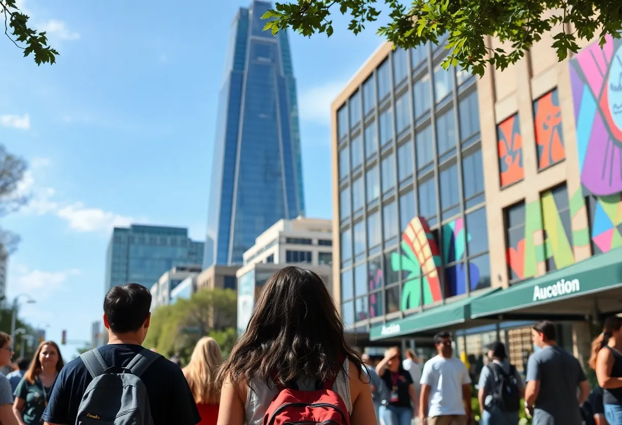 Students in Austin, Texas enjoying the vibrant culture and outdoors