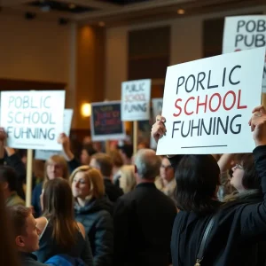 Crowd at Save Texas Schools rally advocating for public education funding