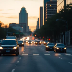 Austin streets with caution signs