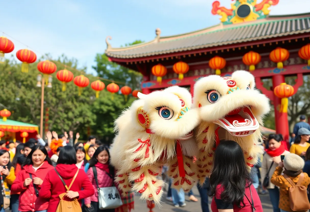 Crowd celebrating at the Lunar New Year Festival in Austin