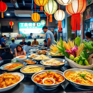 Vibrant Thai dishes served in a restaurant in Austin