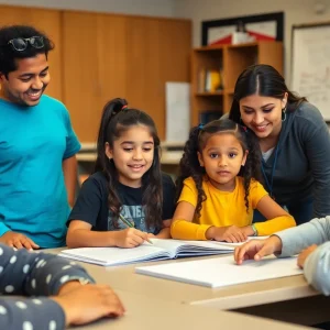 Students in a Texas classroom engaged in learning activities
