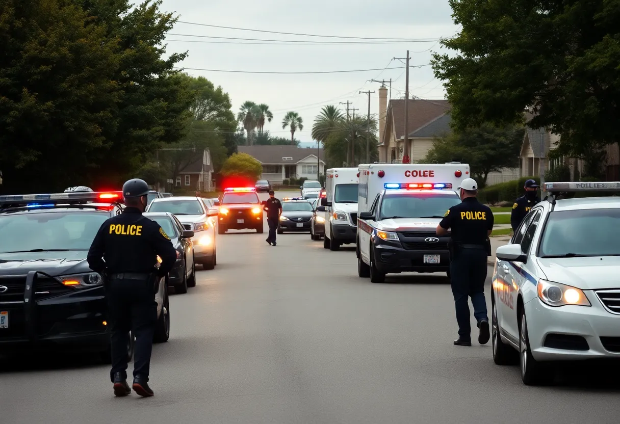 Police officers conducting a drug raid in Austin.