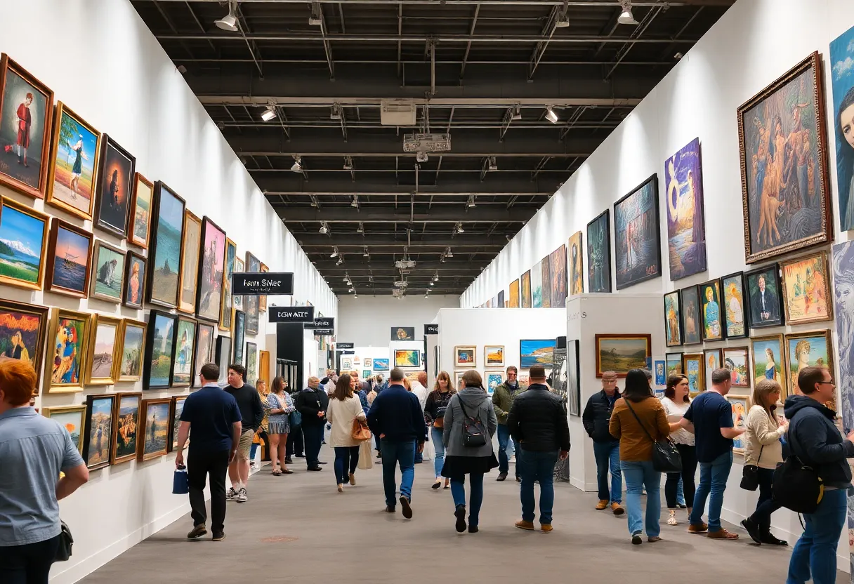 Guests exploring art at the Affordable Art Fair in Austin 2025