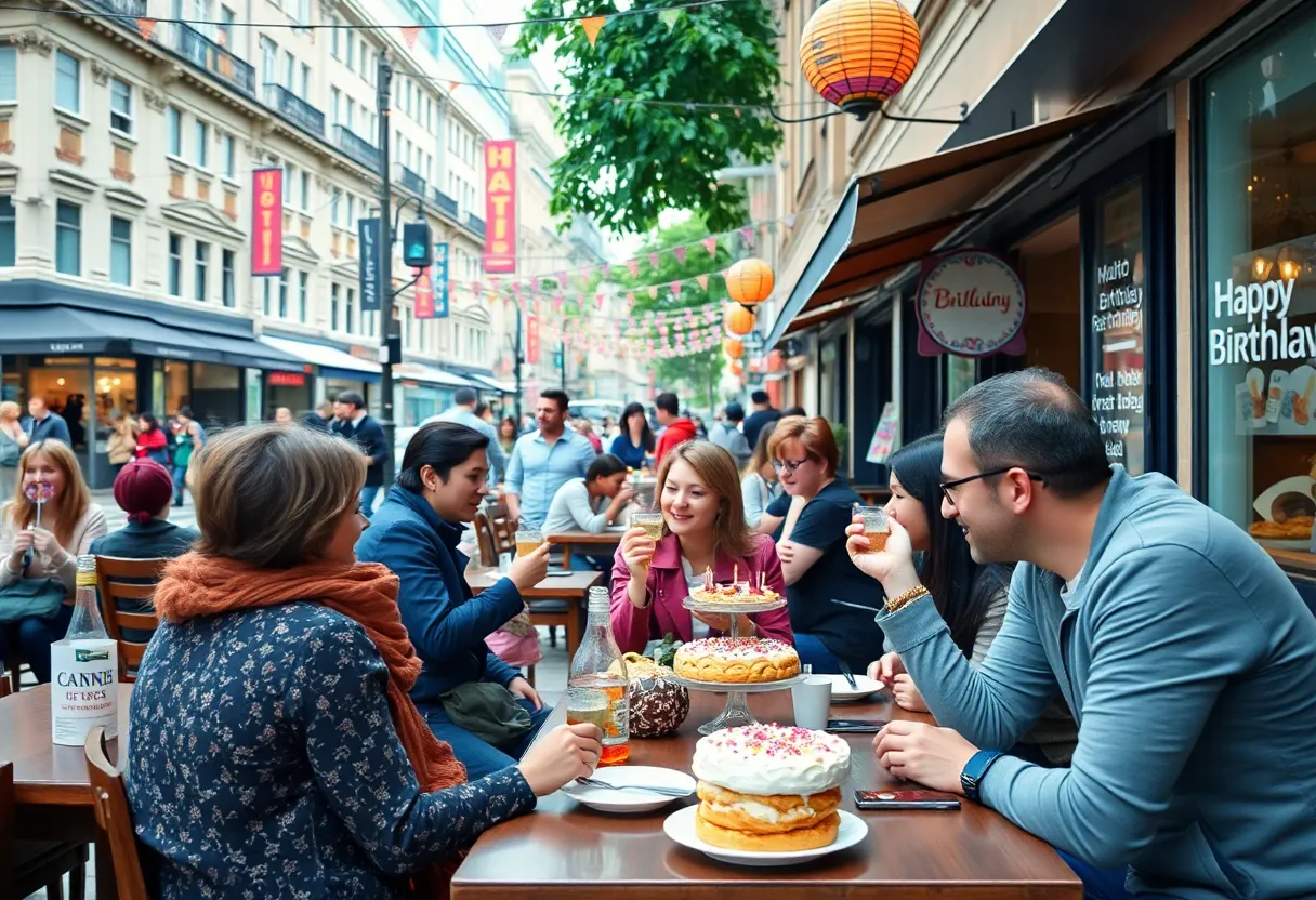 People enjoying birthday freebies at restaurants in Austin
