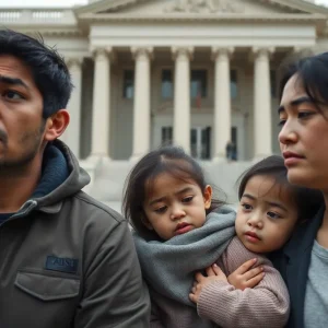 Family in distress during immigration enforcement operation