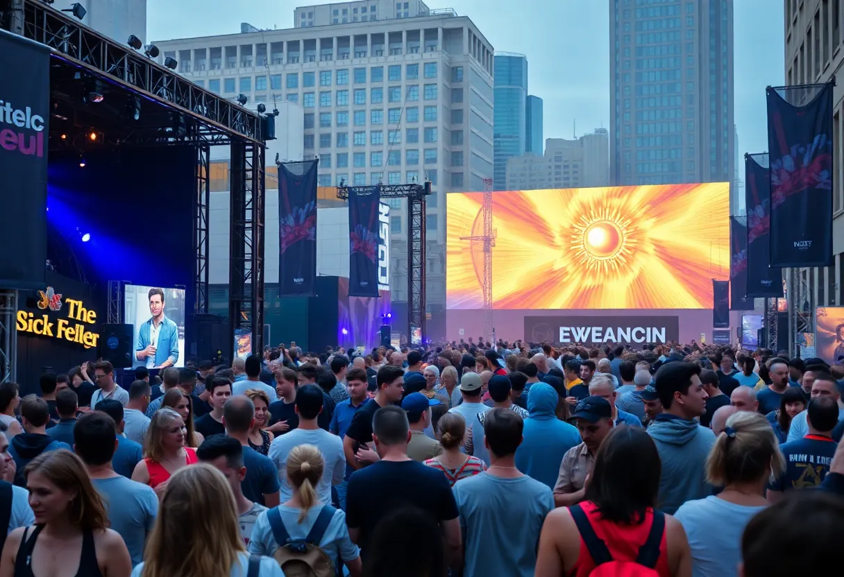 Crowd at SXSW festival enjoying music and film events