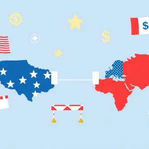 Illustration of trade negotiations and tariffs