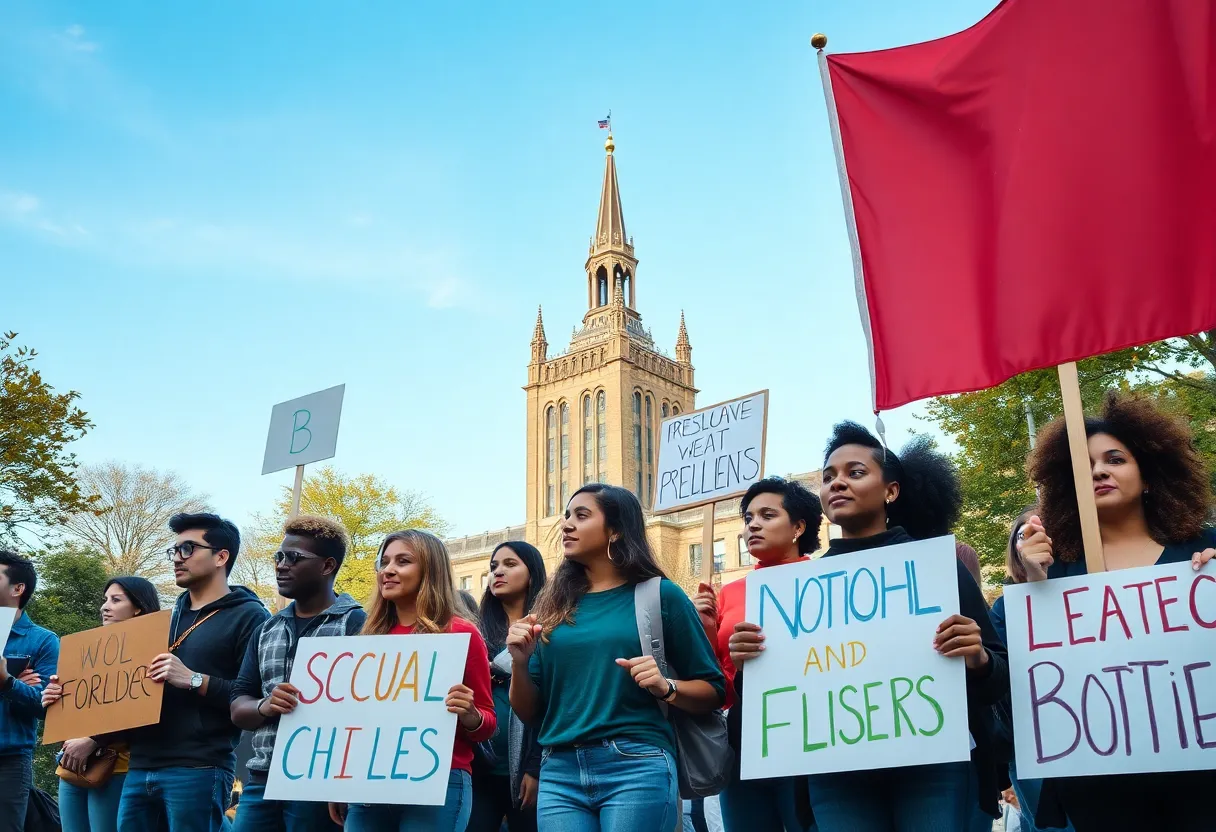 Students protesting for immigration protections at UT Austin