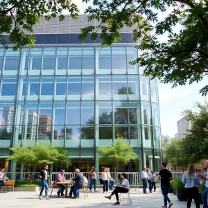 New office location of Adastra Group in Austin, Texas, bustling with activity.