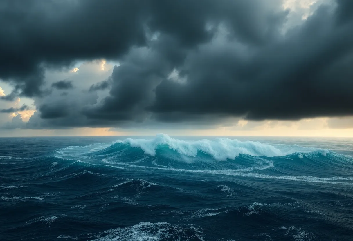 Formation of an Atlantic hurricane over ocean waters