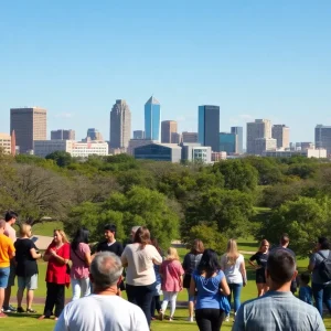 Community gathering in Austin park