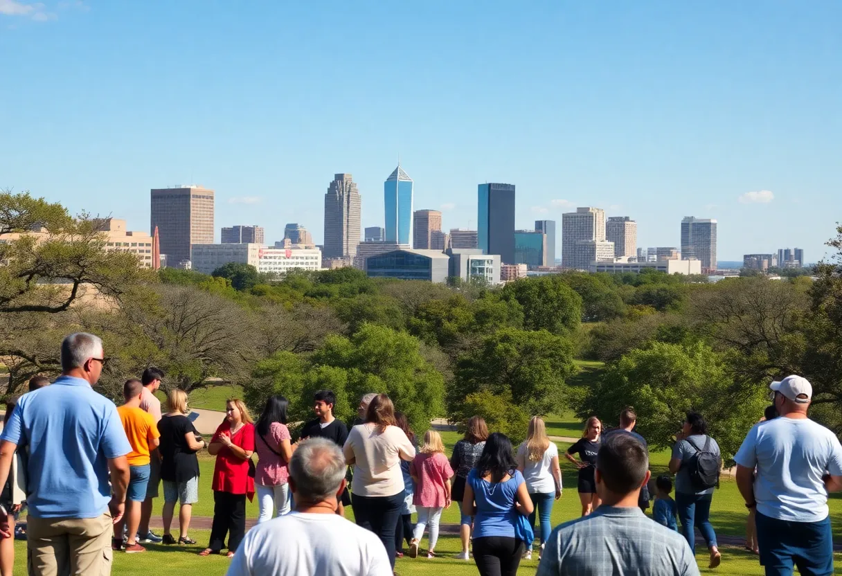 Community gathering in Austin park