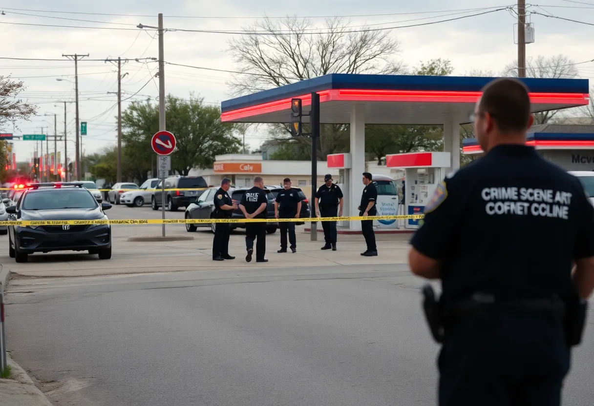 Police investigation scene in Austin