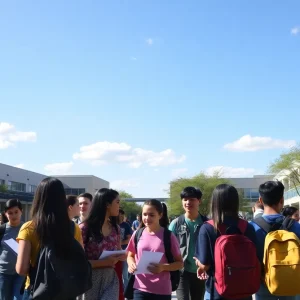 Students participating in various activities at a private high school in Austin