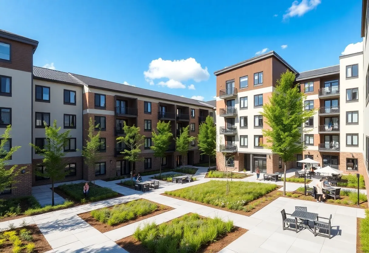 Exterior view of Cady Lofts, a supportive housing community in Austin.
