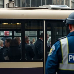 Emergency responders at a CapMetro bus incident scene.