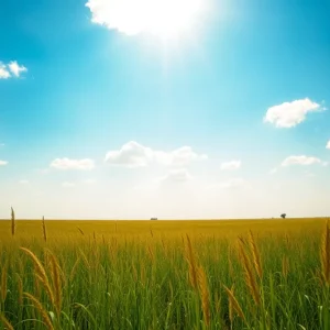 Sunny landscape in Central Texas during a heat wave