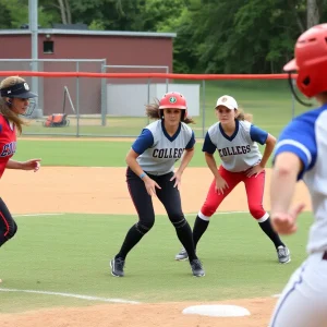 Clemson Tigers competing against Texas Longhorns in a softball game