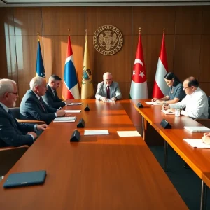 Diplomatic meeting discussing U.S.-Iran nuclear negotiations