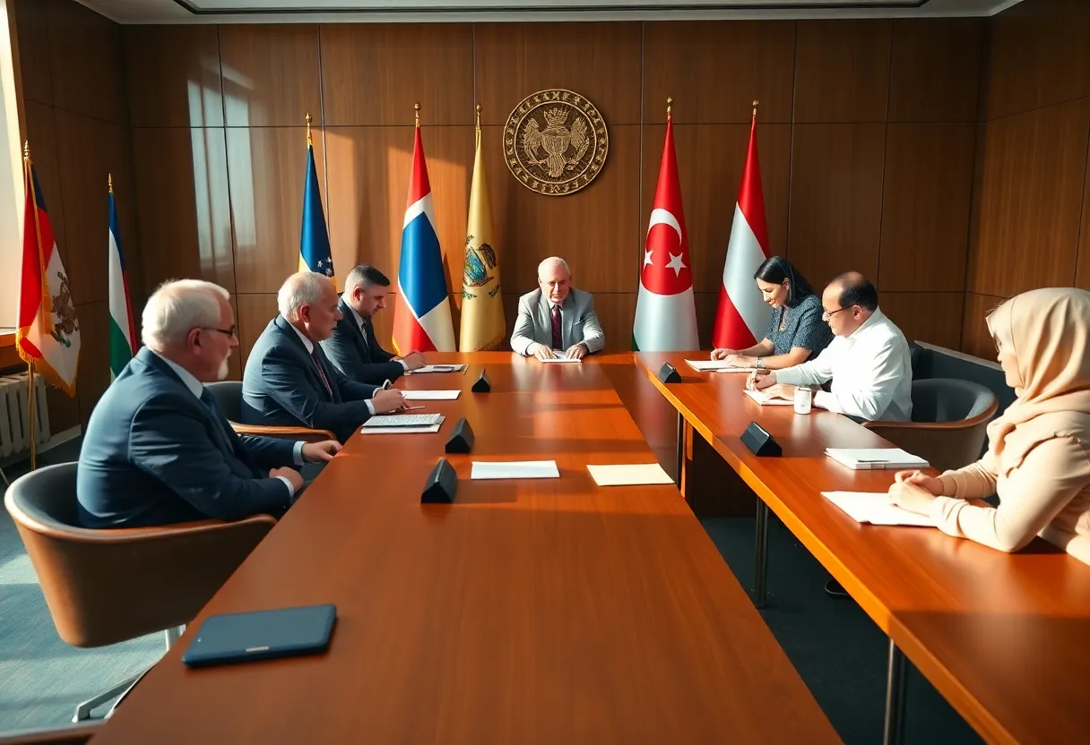 Diplomatic meeting discussing U.S.-Iran nuclear negotiations