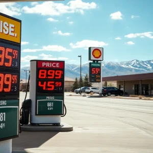Gas station with rising prices in Colorado