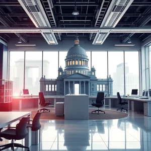 Illustration of modern government efficiency technology