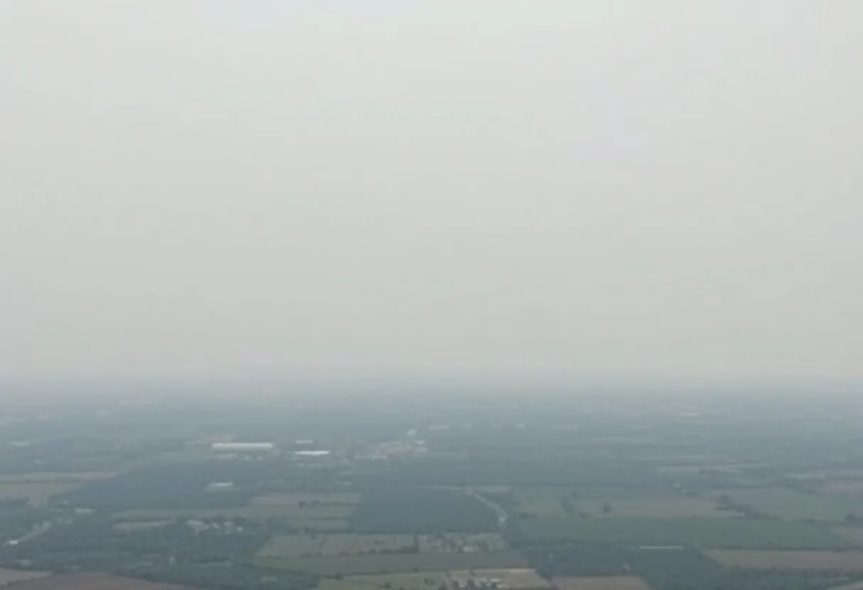 Hazy skies in Central Texas due to smoke pollution