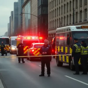 Police cars and investigation at a traffic incident site