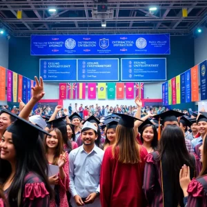 Students celebrating College Signing Day at IDEA Public Schools
