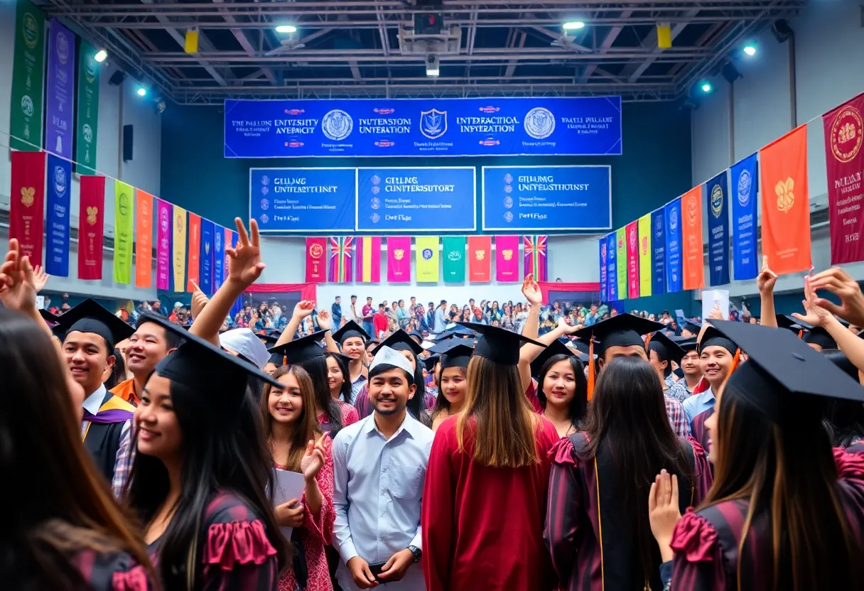 Students celebrating College Signing Day at IDEA Public Schools