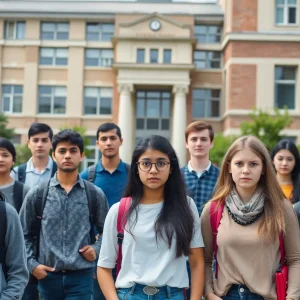 International students displaying concern and anxiety on campus
