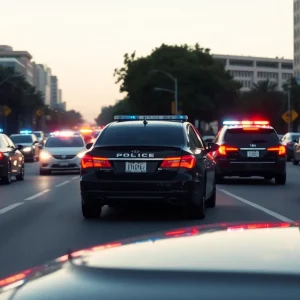 Police chase involving multiple vehicles in Austin