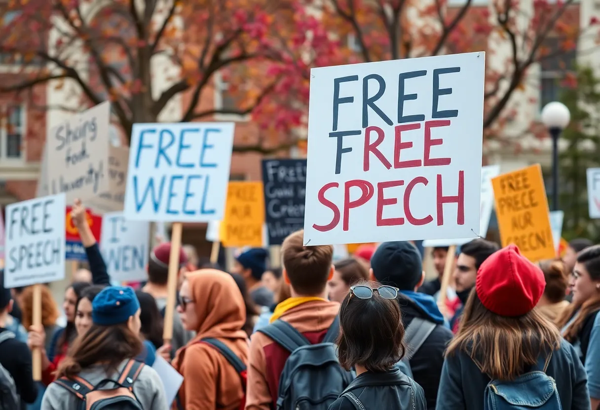 Students protesting for pro-Palestine rights at a university.