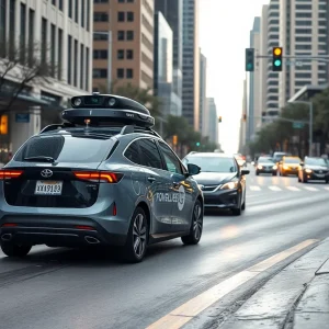 Driverless Tesla Robotaxi navigating Austin streets