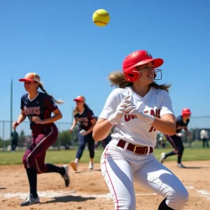 Texas Longhorns softball team playing against Eastern Illinois