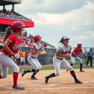 Softball game between Texas Longhorns and Clemson Tigers during Super Regional.