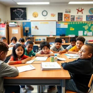 Students in a Texas public school classroom engaged in learning