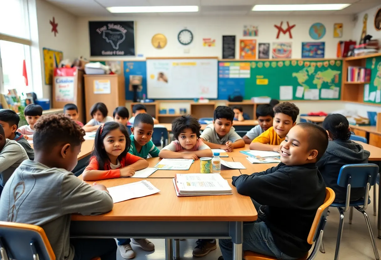 Students in a Texas public school classroom engaged in learning