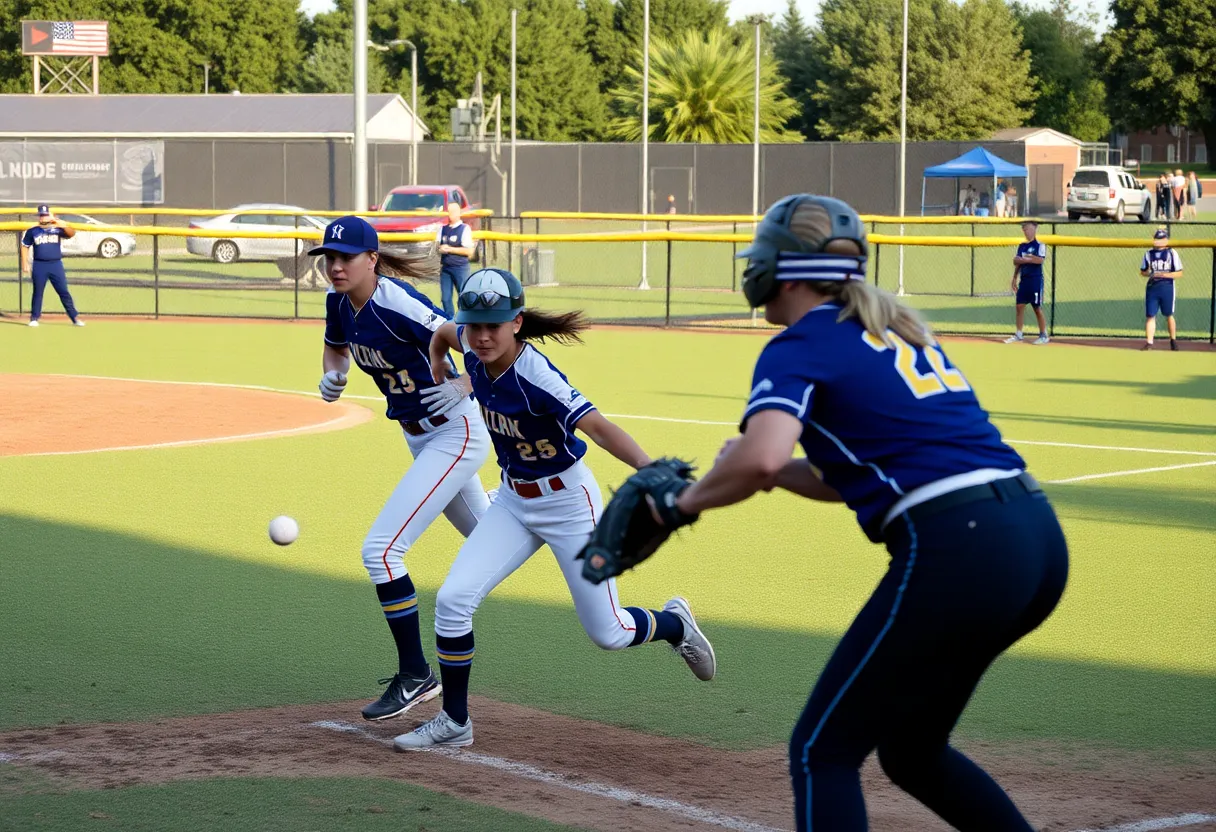 UCF Knights softball players competing in a match