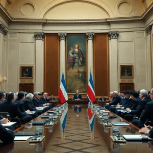 U.S. leaders and Ukrainian President in a meeting for peace talks