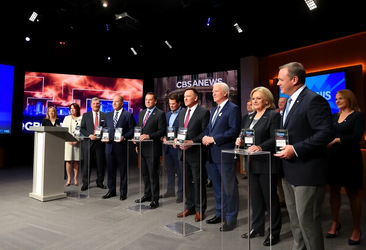 An award ceremony celebrating excellence in journalism at CBS Austin News