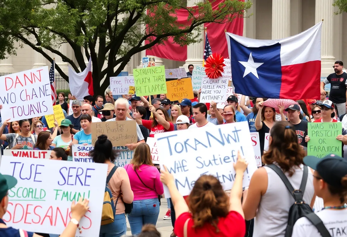 Peaceful anti-Trump protest at Texas Capitol
