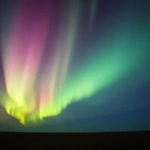 Vibrant aurora borealis in the Texas night sky