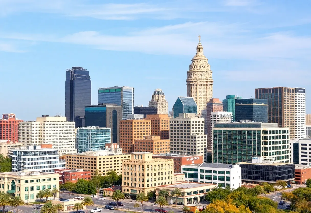 Austin skyline with commercial properties